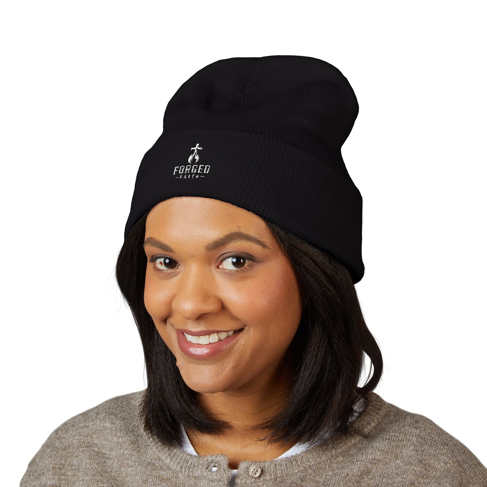 Forged Faith Classic Flame Cross Unisex Beanie